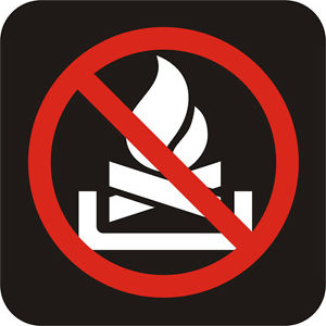 No Open Fire International Symbol Vinyl Sticker Window Wall Car ...
