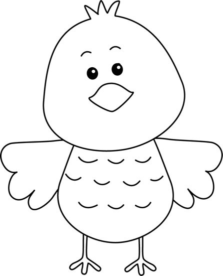 Cute Black and White Bird Clip Art - Cute Black and White Bird Image