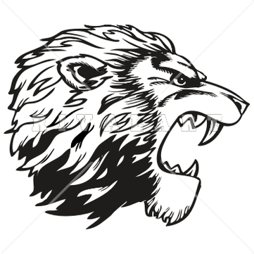 Lion face roar clipart