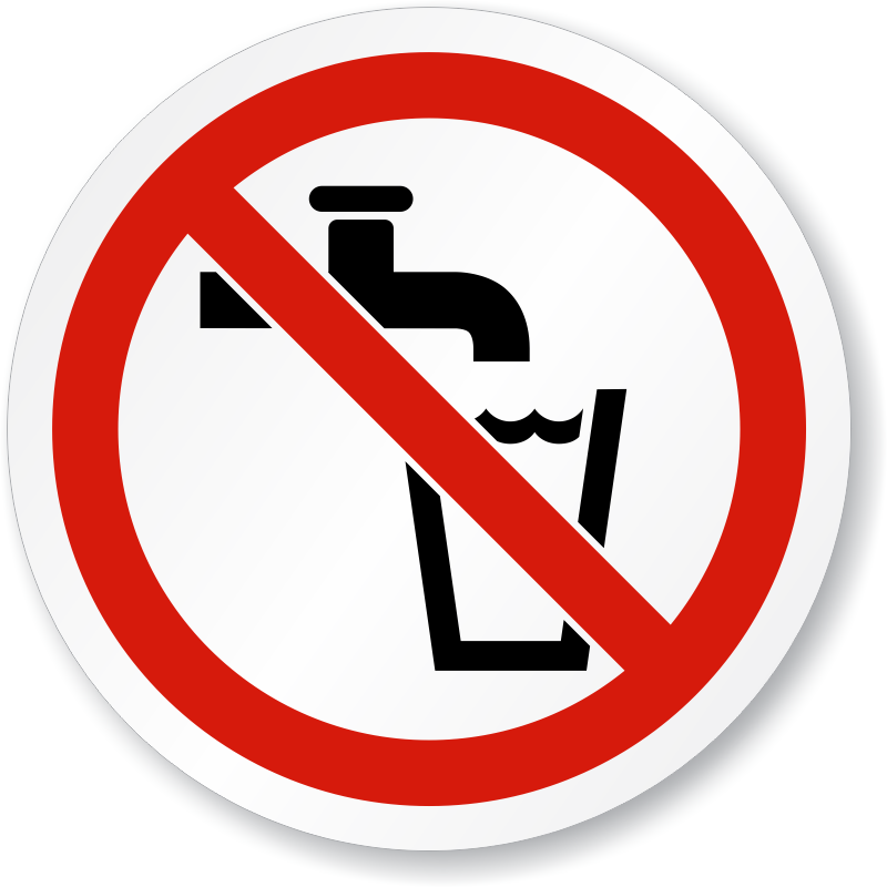 Not Drinking Water Symbol - ISO Prohibition Sign, SKU: IS-1052 ...
