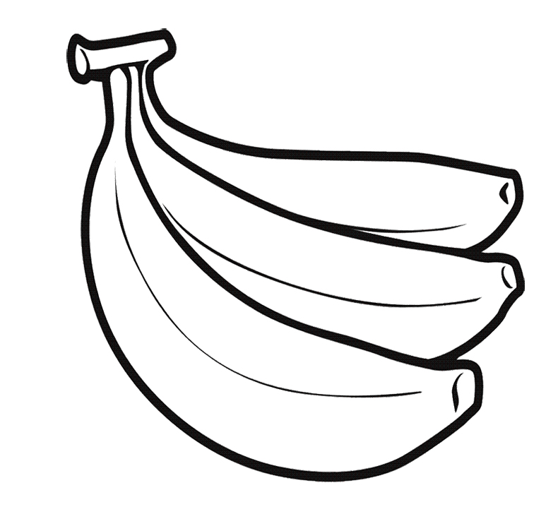 Banana Split Coloring Page, banana bunch coloring page cartoon ...