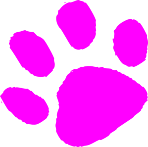 Pink Paw Print 123 clip art - vector clip art online, royalty free ...