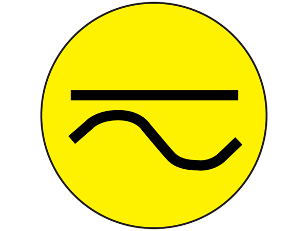 Direct and alternating current symbol label | ETL450 | Label Source