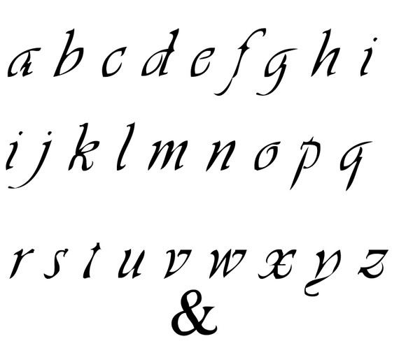 Calligraphy Cursive Fancy Font Steel Stamping Engraving by w22nd
