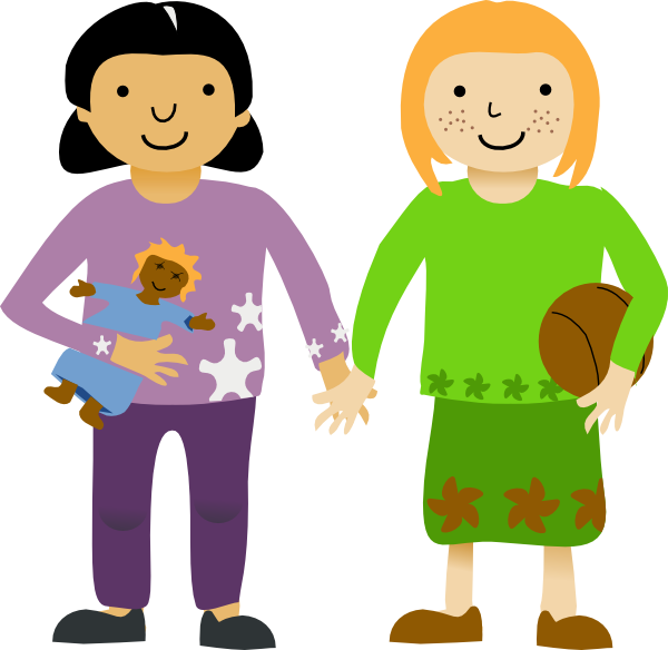 Two Girls Clipart