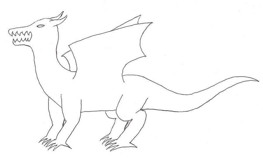 Dragon Outline Template - ClipArt Best