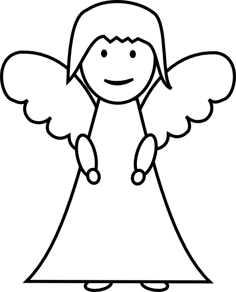 Simple Angel Outline Clipart