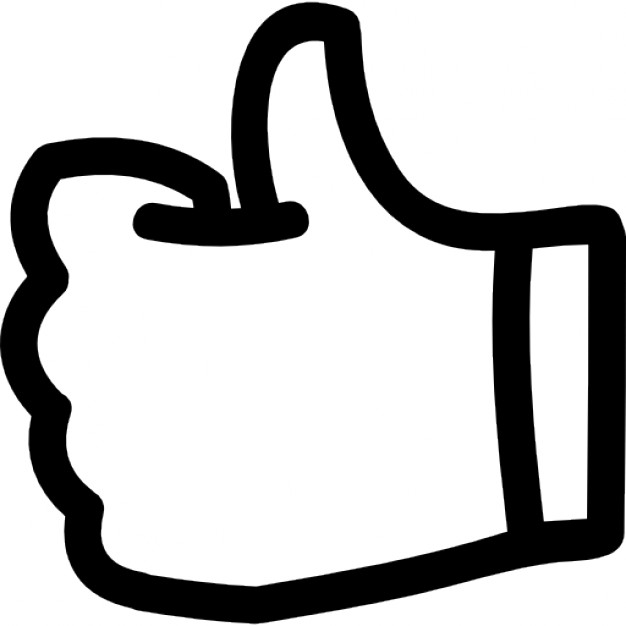 Like thumb up hand drawn symbol outline Icons | Free Download