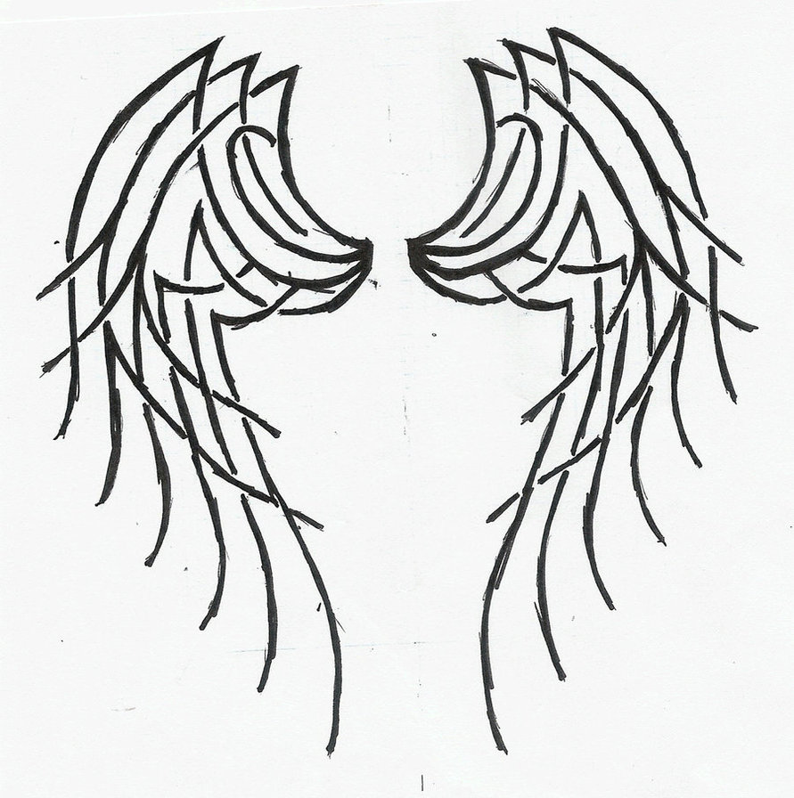 Tribal Angel Wings Tattoo - ClipArt Best