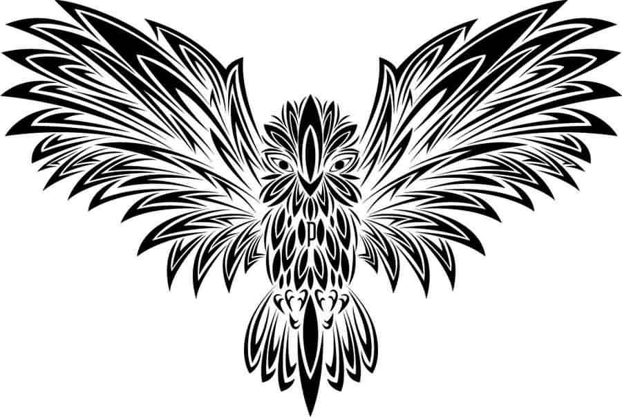 Fresh Tribal Owl Tattoo On Chest Of Guy | Tattoobite.com