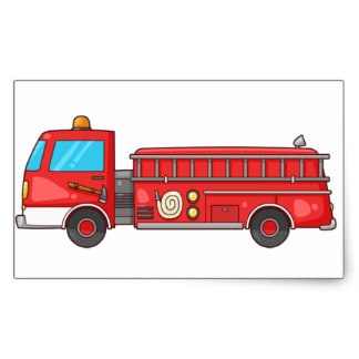 Cartoon Fire Truck Stickers | Zazzle