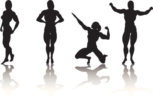 Girl body builder clipart