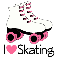 80s roller skating clipart