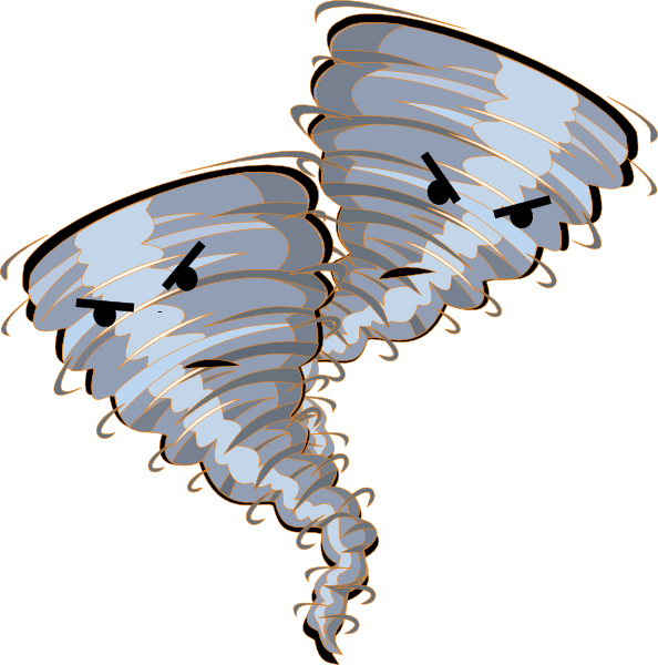 Twin Orange Tornado clip art - vector clip art online, royalty ...