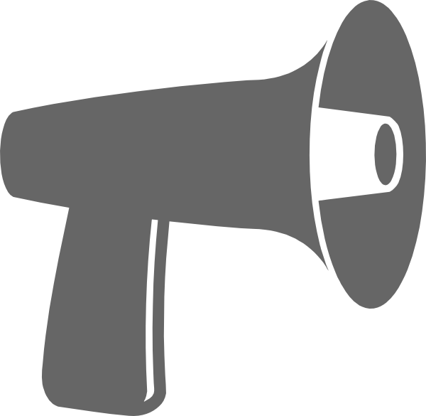Gray Megaphone clip art - vector clip art online, royalty free ...