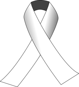 White Awareness Ribbon clip art - vector clip art online, royalty ...