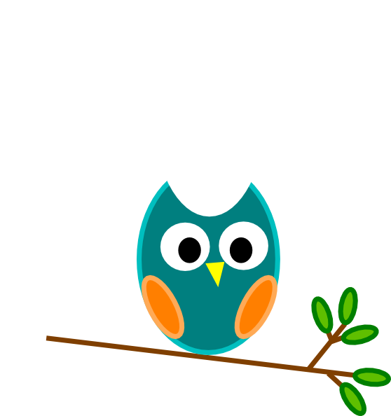 Blue And Orange Owl Clip Art - vector clip art online ...
