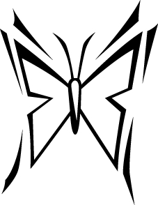 printable butterfly outline in black flying - Coloring Point