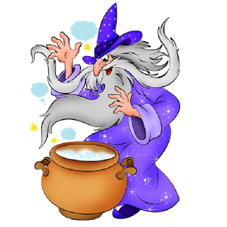 Magic Wizard - Halloween Cartoon Clip Art