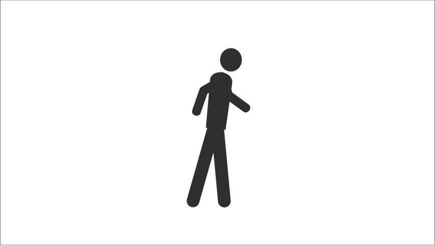 Pictogram Man Walks, Stops, Looks Up. Stock Footage Video 19428415 ...