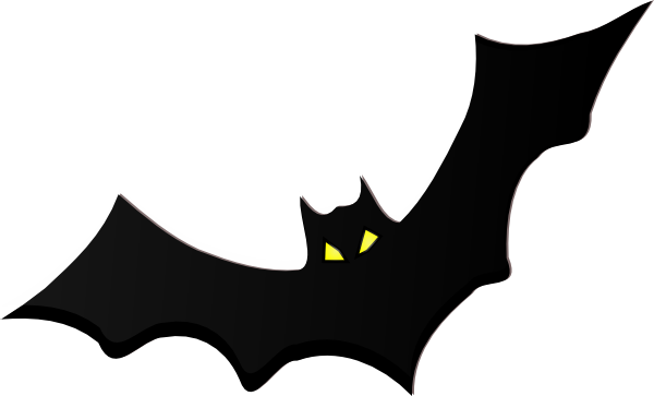 Simple outline drawing of a bat clipart