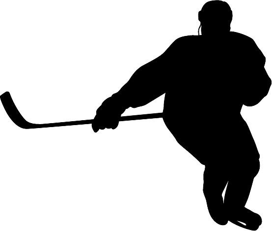 Hockey Player Skating Silhouette die cut Vinyl by beachgraphicpros