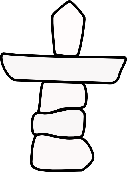 Nunavut Canada Inukshuk No Colour Clip Art - vector ...