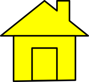 Yello Cute House Clip Art - vector clip art online ...