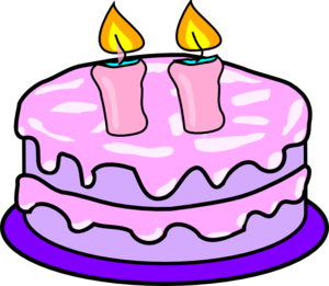 Cake With 2 Candles clip art - vector clip art online, royalty ...