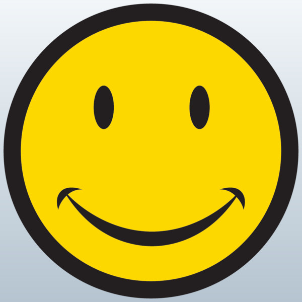 Smiley Face Symbol 3D Model Made with 123D Clip Art