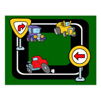 Cartoon Race Cars Postcards | Zazzle