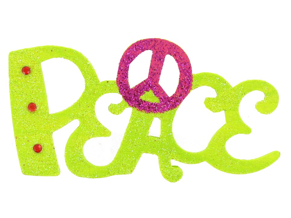 Plaid Peace Glitter & Rhinestone Word | Shop Hobby Lobby