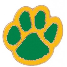 Paw Print (Green/Yellow) Lapel Pin - Pin Partners Online