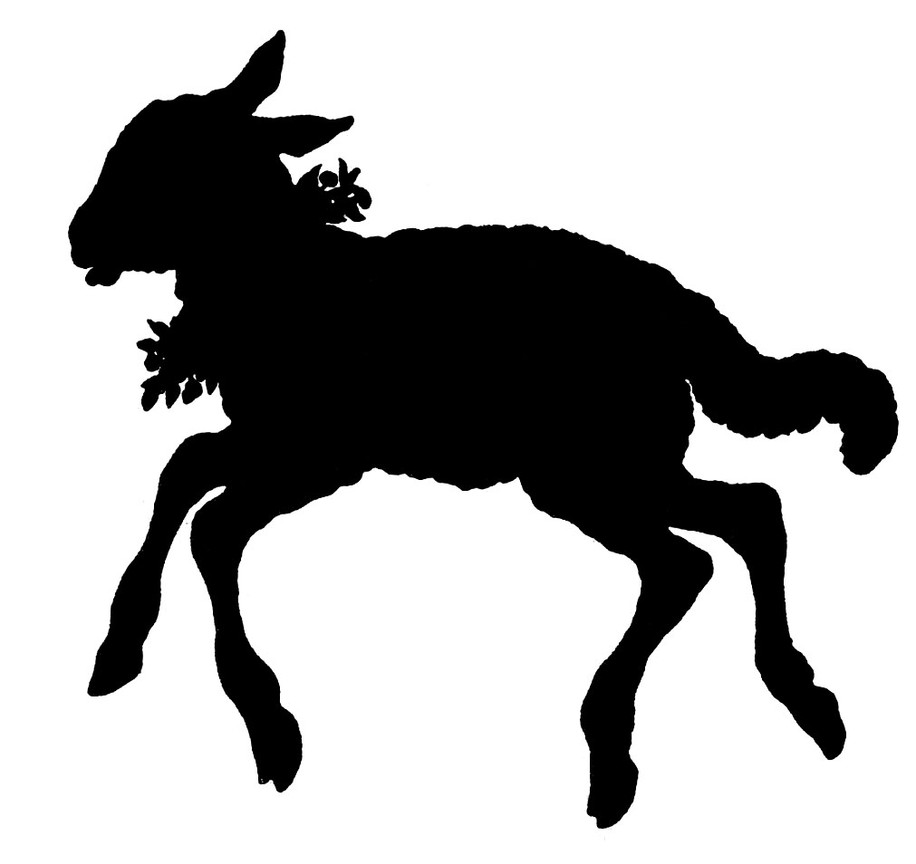 Vector Images Stock - Easter Silhouettes - Girl - Lamb - The ...
