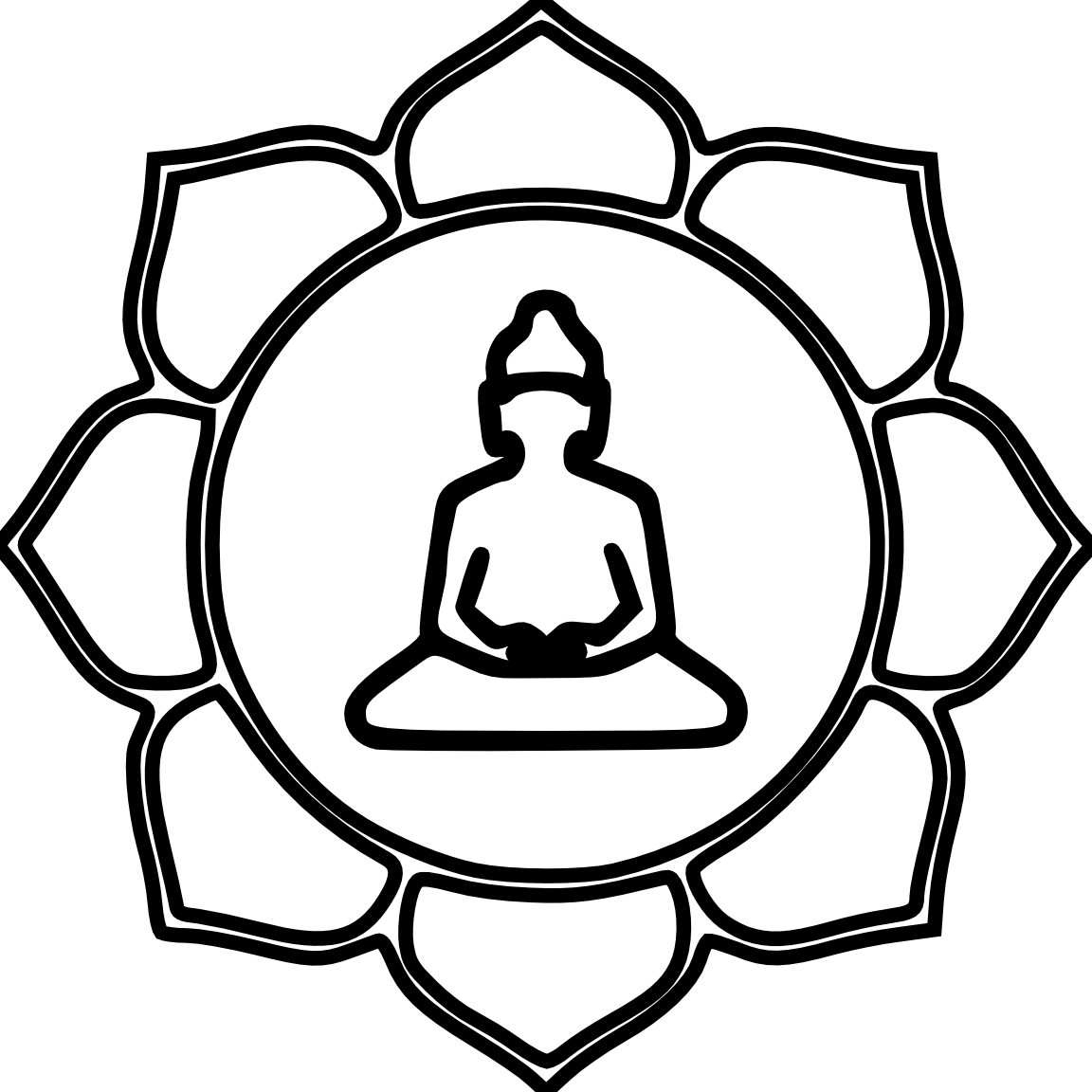 Buddha Flower Color Black White Line Art Coloring Book Colouring ...