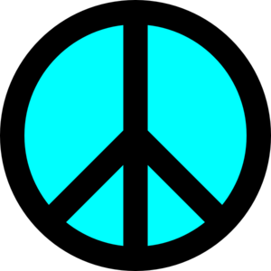 Black And Turquoise Peace Symbol Clip Art - vector ...