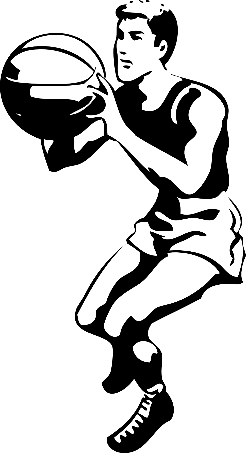 Basketball Player Black White Line Art Tatoo Tattoo ...