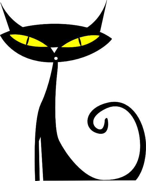 Scared Black Cat Clipart