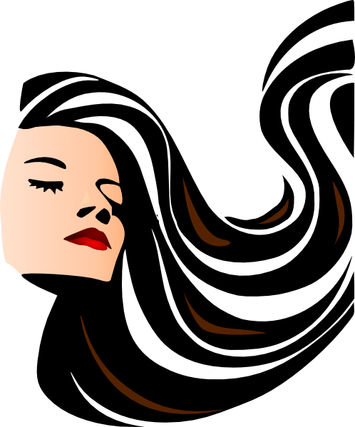 Woman With Shiny Long Hair Clip Art - vector clip art ...