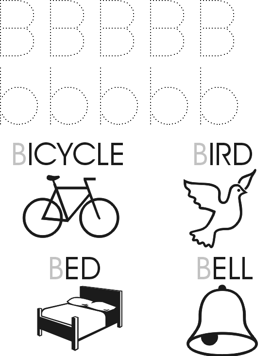 alphabet tracing letter b Colouring Pages