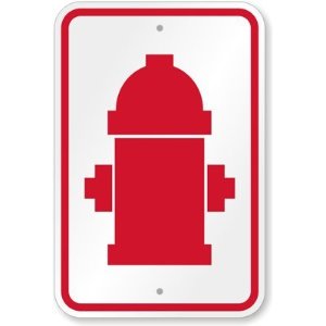 Fire Hydrant Symbol, Heavy-Duty Aluminum Sign, 18" x 12": Amazon ...