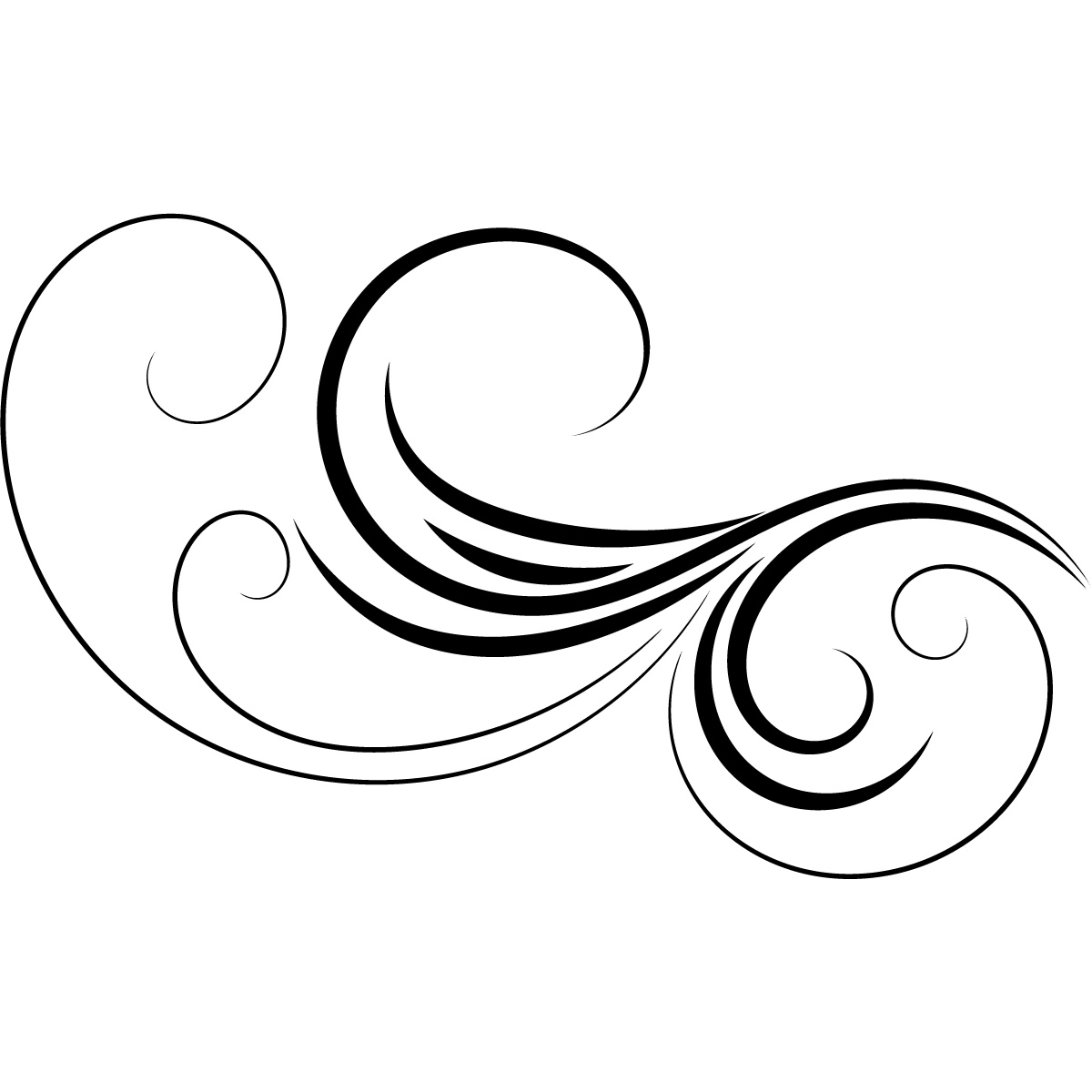 Wave Embelishment Pattern Wall Art Sticker Wall Decal Transfers