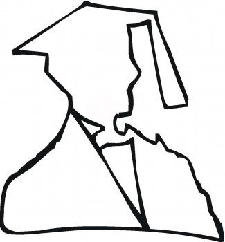 Graduation Outline coloring page | Super Coloring ...