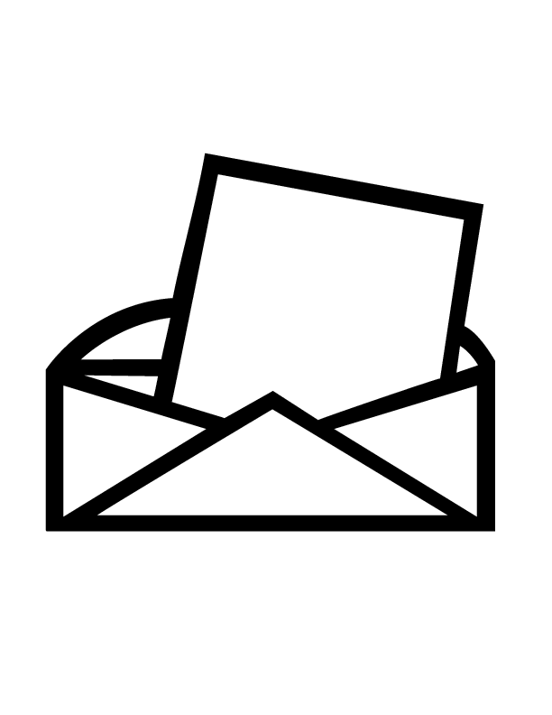 e is for envelope Colouring Pages