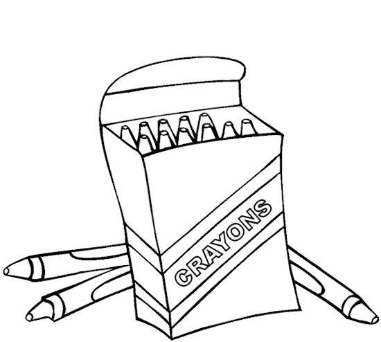 Crayon Box Coloring Page - Free Clipart Images