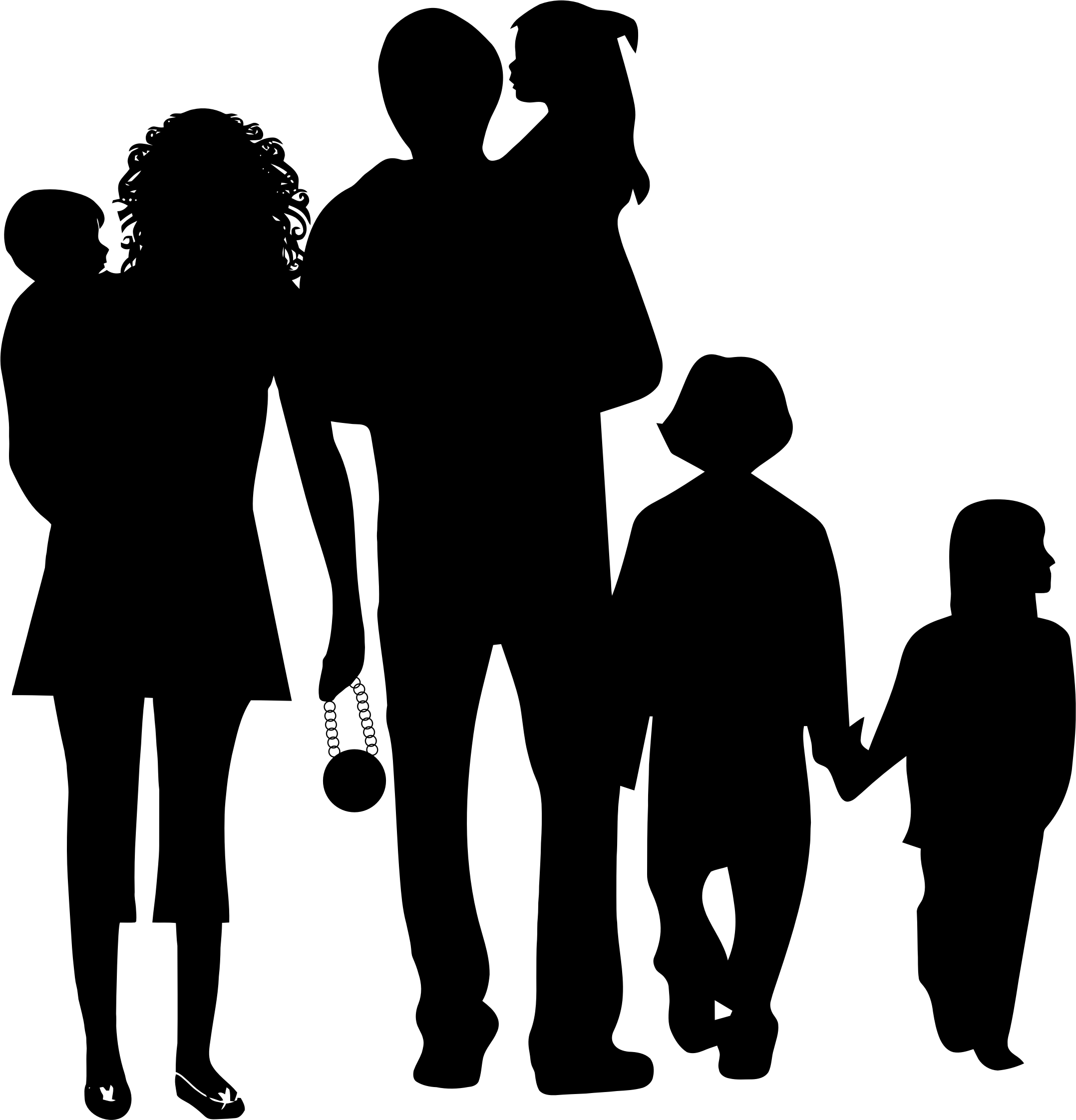 Clipart family silhouette transparent