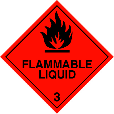 Placard/Container Label 250mmx250mm Class 3 Flammable Liquid 3 ...