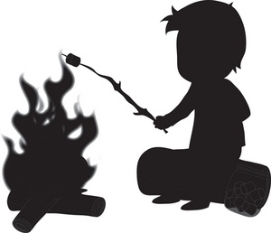 Roasting marshmallow clipart