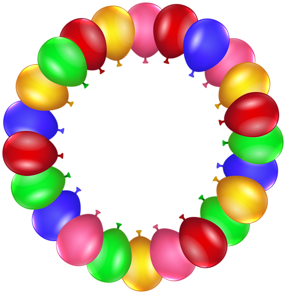 Balloon Border Frame PNG Clip Art