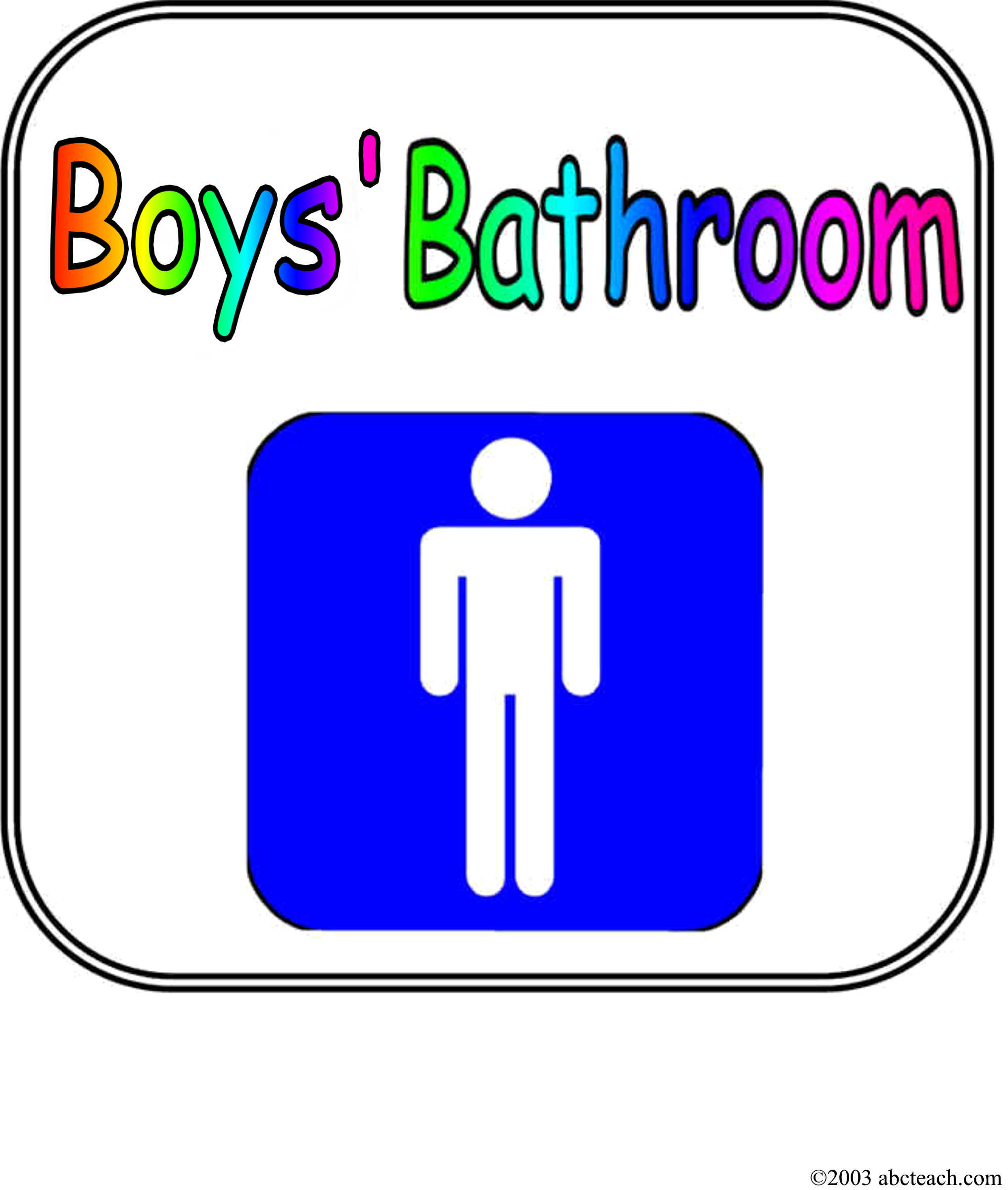 Boys Bathroom Sign